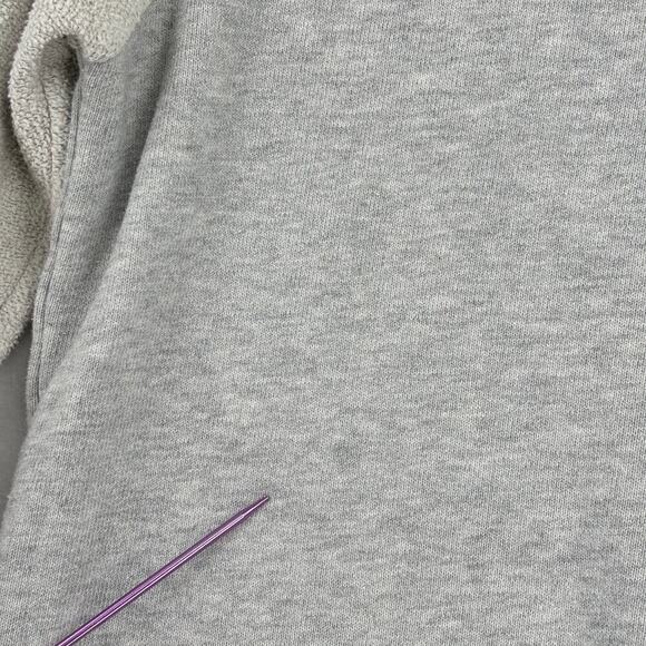 Aerie Crew Neck Sweatshirt Raglan Sleeve Mixed Media Gray Women's Size M - Picture 4 of 13